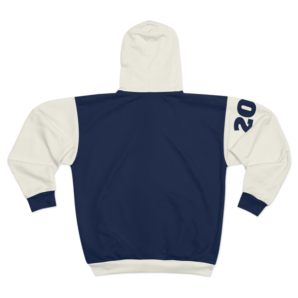BSLL Legacy Varsity Hoodie | Navy and Cream Zip Hoodie