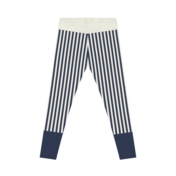 Navy Pinstripe Leggings
