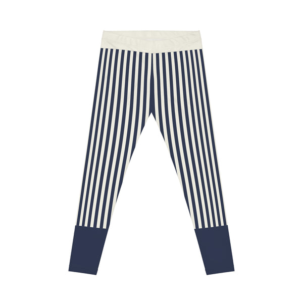 Navy Pinstripe Leggings